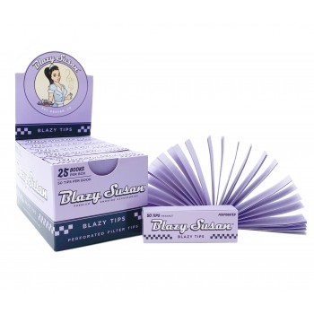 Blazy Susan Purple Perforated Rolling Filter Tips - 25ct Display Box (50 Tips per Book) [ad1103103]